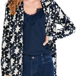 NIC+ZOE Petite Mosaic Mix Knit Blazer Black Multi PL Petite Large NEW